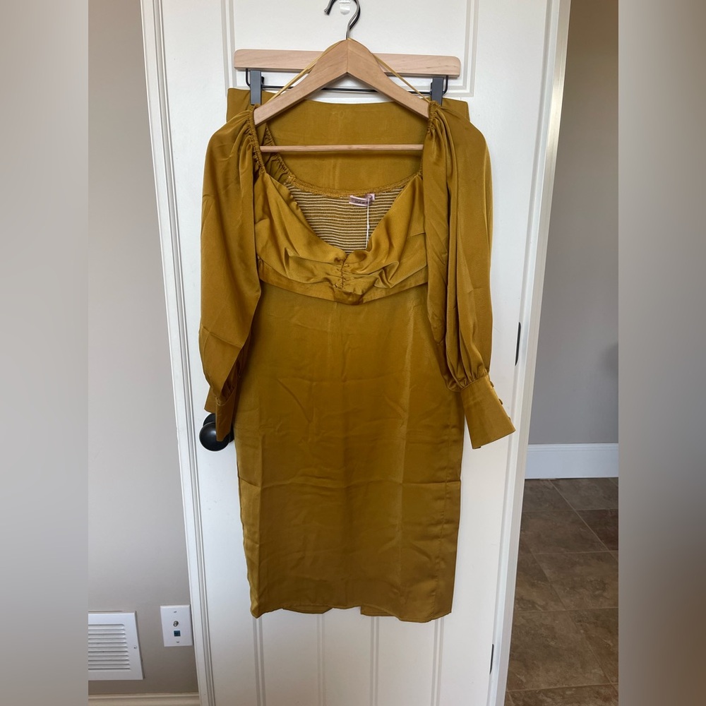 Elegant Mustard Skirt Set